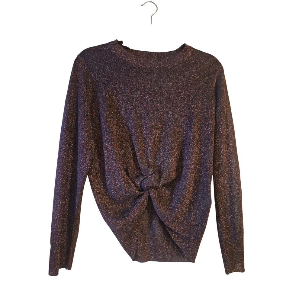 Samsoe & Samsoe Maddie Long Sleeve Shimmering Blouse with Front Knot